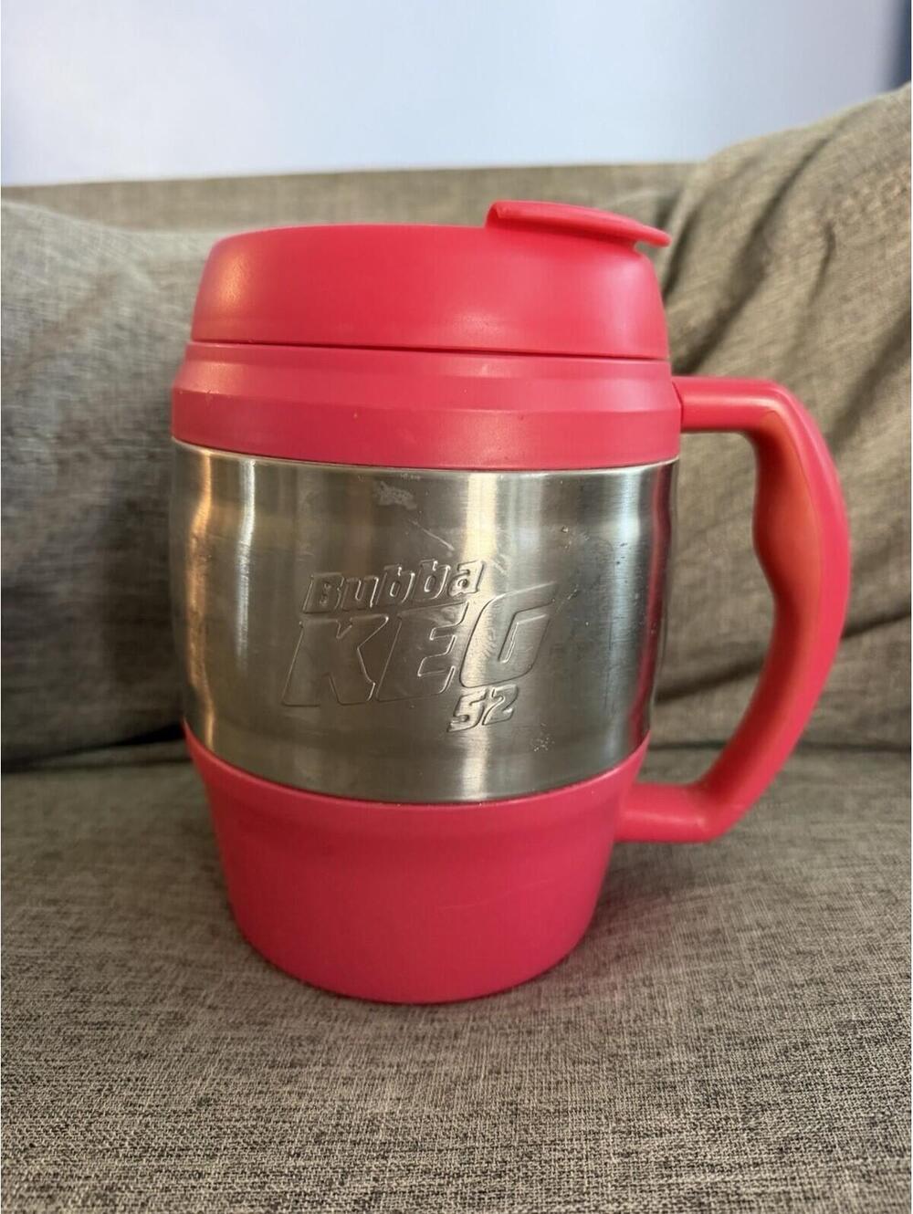 Bubba Keg 52 oz Insulated Pink Silver Travel Mug Drink Through Lid Opener